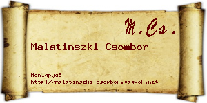 Malatinszki Csombor névjegykártya